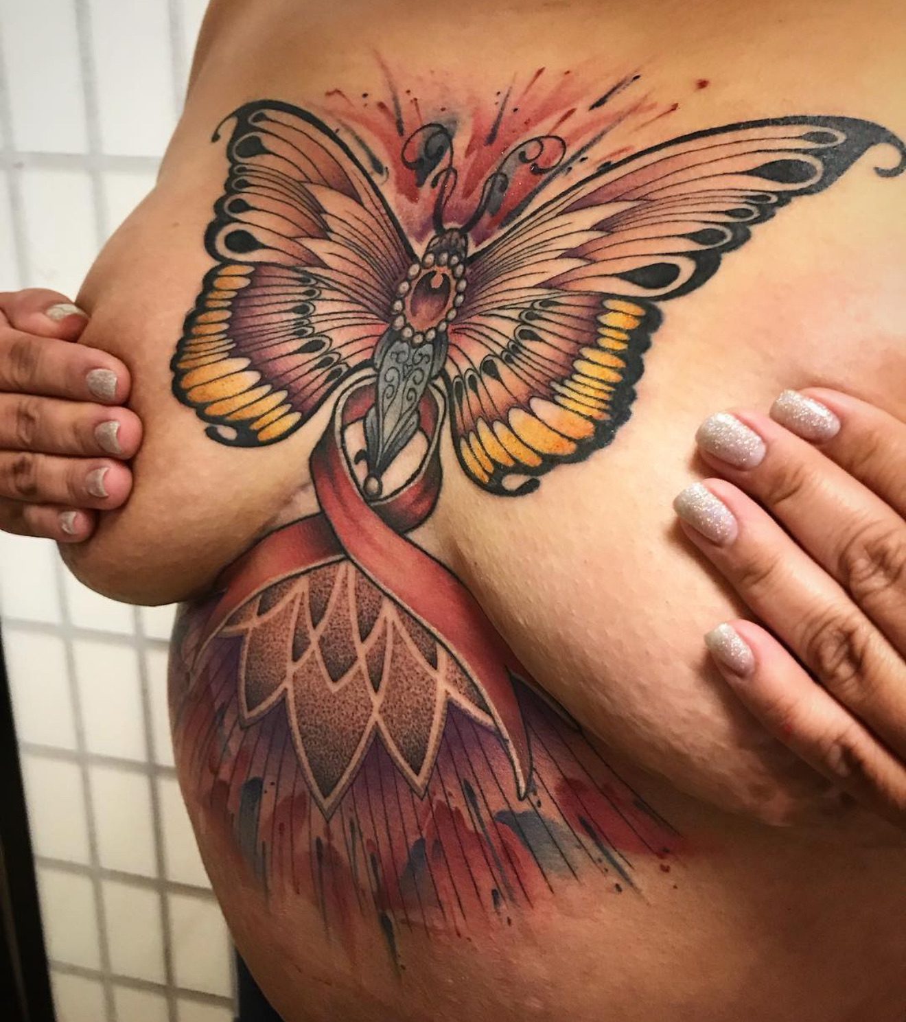 Color Butterfly tattoo by Ebb and Flow