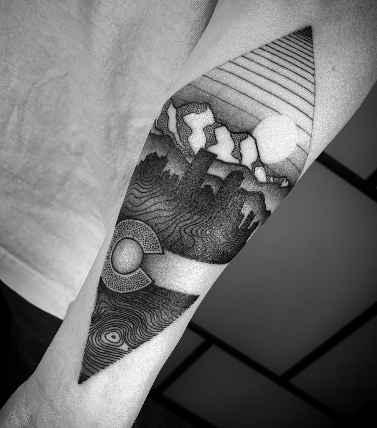 Blackwork Geometry tattoo by Ebb and Flow
