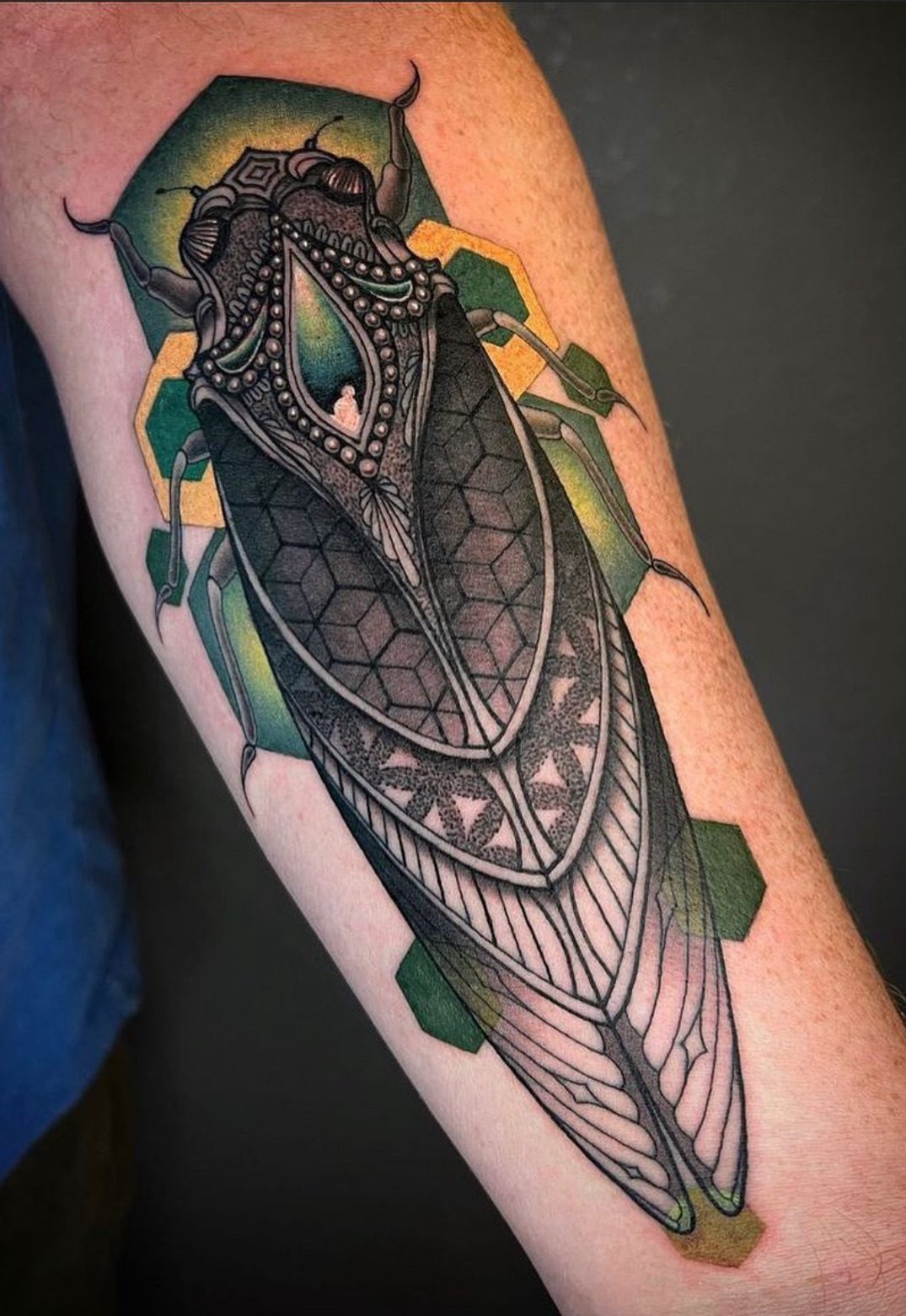 Illustrative Beetle tattoo by Ebb and Flow