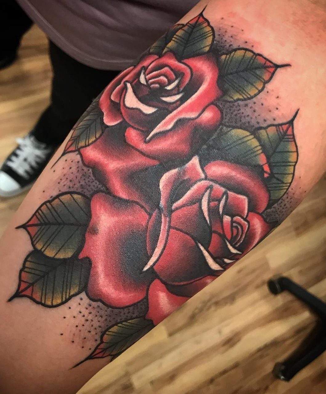 Color Roses tattoo by Ebb and Flow