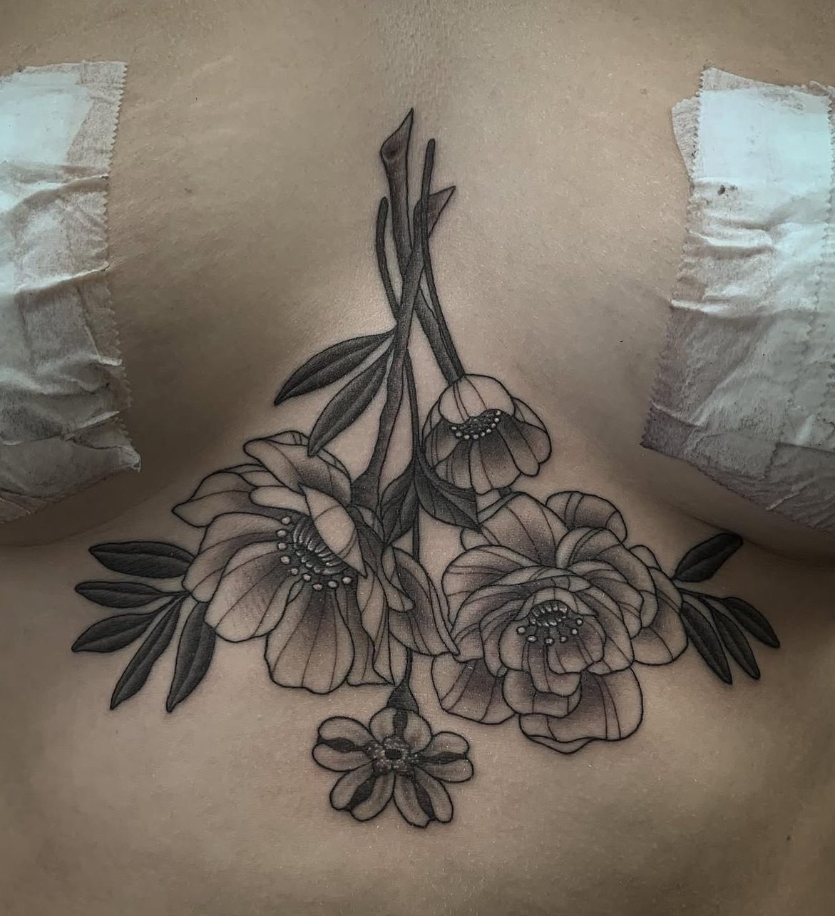 Fine Line Floral tattoo by Ebb and Flow