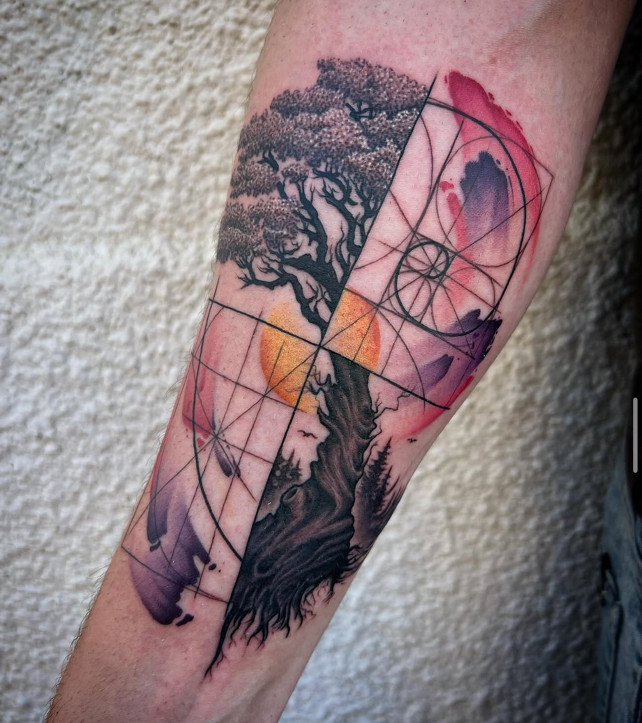 Abstract Color tattoo by Ebb and Flow