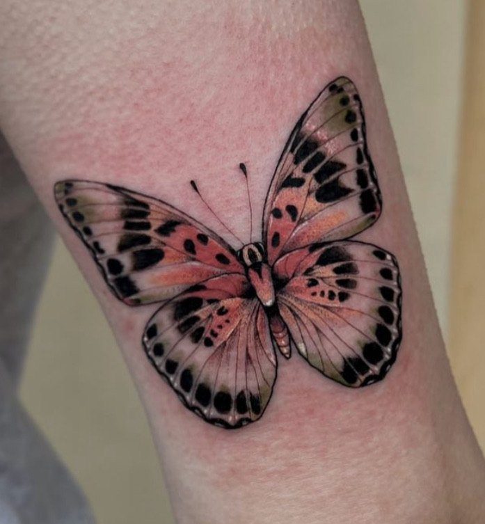 Color Butterfly tattoo by Lexi at Ebb and Flow